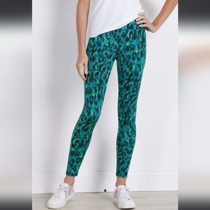 Soft Surroundings Cascade Animal Superslim Ankle Legging Petite Medium 10/12 NWT